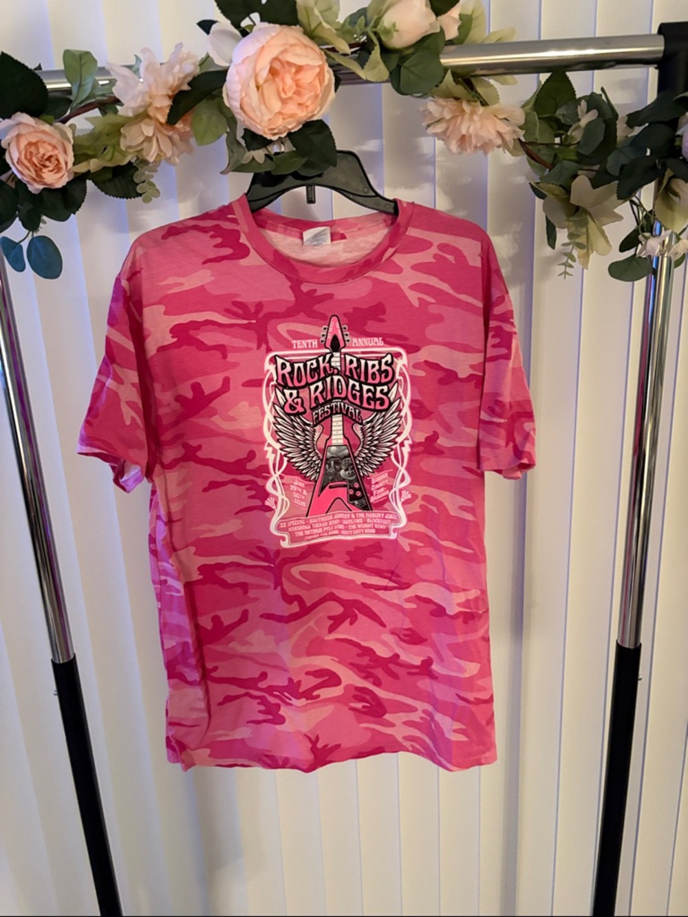 Pink Camo Rock Festival Tee - Rock Ribs & Ridges